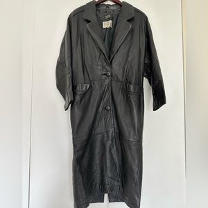 Pelle Studio Vintage Black Long Leather Coat